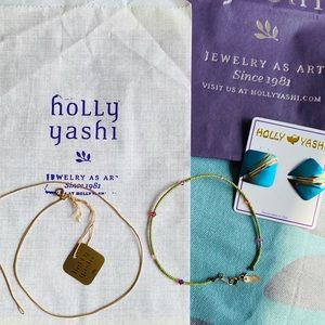 Holly Yashi chain, anklet pierced earrings